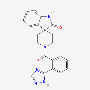 molecular formula C21H19N5O2 B5255876 1'-[2-(1H-1,2,4-triazol-3-yl)benzoyl]spiro[indole-3,4'-piperidin]-2(1H)-one 