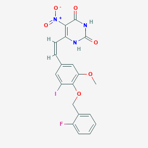 6-[(Z)-2-[4-[(2-fluorophenyl)methoxy]-3-iodo-5-methoxyphenyl]ethenyl]-5-nitro-1H-pyrimidine-2,4-dione