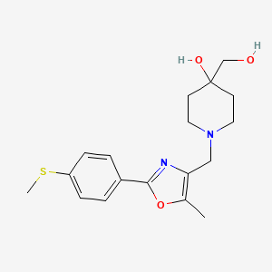 4-(hydroxymethyl)-1-({5-methyl-2-[4-(methylthio)phenyl]-1,3-oxazol-4-yl}methyl)piperidin-4-ol