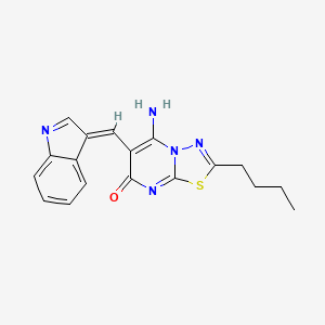 5-amino-2-butyl-6-[(E)-indol-3-ylidenemethyl]-[1,3,4]thiadiazolo[3,2-a]pyrimidin-7-one