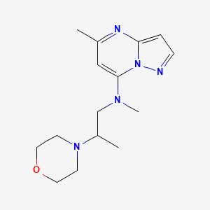 molecular formula C15H23N5O B5255950 N,5-dimethyl-N-[2-(4-morpholinyl)propyl]pyrazolo[1,5-a]pyrimidin-7-amine 