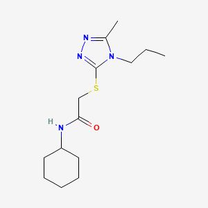 molecular formula C14H24N4OS B5255977 N-cyclohexyl-2-[(5-methyl-4-propyl-4H-1,2,4-triazol-3-yl)sulfanyl]acetamide 