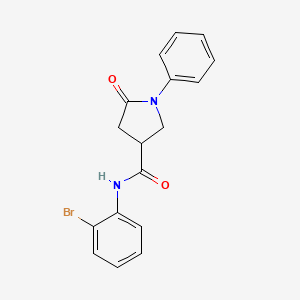 molecular formula C17H15BrN2O2 B5256043 N-(2-bromophenyl)-5-oxo-1-phenylpyrrolidine-3-carboxamide 