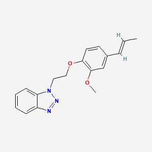 molecular formula C18H19N3O2 B5256068 1-[2-[2-methoxy-4-[(E)-prop-1-enyl]phenoxy]ethyl]benzotriazole 