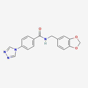 N-(1,3-benzodioxol-5-ylmethyl)-4-(1,2,4-triazol-4-yl)benzamide