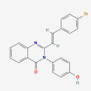 2-[(1E)-2-(4-Bromophenyl)ethenyl]-3-(4-hydroxyphenyl)-3,4-dihydroquinazolin-4-one