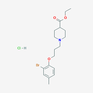 Ethyl 1-[3-(2-bromo-4-methylphenoxy)propyl]piperidine-4-carboxylate;hydrochloride