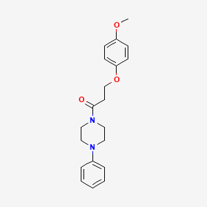 molecular formula C20H24N2O3 B5256130 1-[3-(4-methoxyphenoxy)propanoyl]-4-phenylpiperazine 