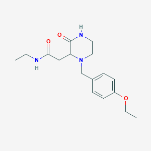 molecular formula C17H25N3O3 B5256134 2-[1-(4-ethoxybenzyl)-3-oxo-2-piperazinyl]-N-ethylacetamide 