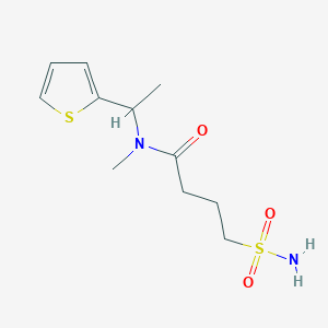 molecular formula C11H18N2O3S2 B5256141 4-(aminosulfonyl)-N-methyl-N-[1-(2-thienyl)ethyl]butanamide 