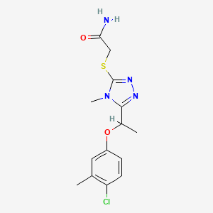 2-({5-[1-(4-chloro-3-methylphenoxy)ethyl]-4-methyl-4H-1,2,4-triazol-3-yl}sulfanyl)acetamide