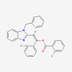 [(E)-2-(1-benzylbenzimidazol-2-yl)-1-(2-fluorophenyl)ethenyl] 2-fluorobenzoate