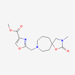 methyl 2-[(3-methyl-2-oxo-1-oxa-3,8-diazaspiro[4.6]undec-8-yl)methyl]-1,3-oxazole-4-carboxylate