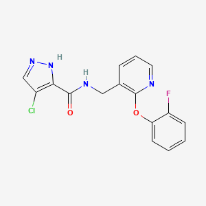 4-chloro-N-{[2-(2-fluorophenoxy)pyridin-3-yl]methyl}-1H-pyrazole-3-carboxamide