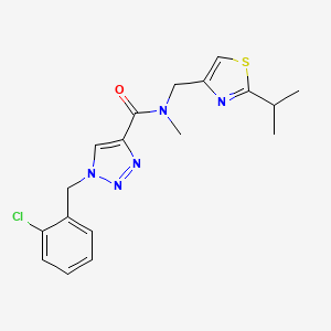 molecular formula C18H20ClN5OS B5256250 1-(2-chlorobenzyl)-N-[(2-isopropyl-1,3-thiazol-4-yl)methyl]-N-methyl-1H-1,2,3-triazole-4-carboxamide 