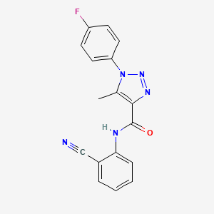 molecular formula C17H12FN5O B5256271 N-(2-cyanophenyl)-1-(4-fluorophenyl)-5-methyltriazole-4-carboxamide 