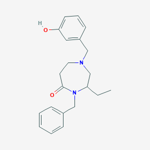 4-benzyl-3-ethyl-1-(3-hydroxybenzyl)-1,4-diazepan-5-one