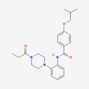 molecular formula C24H31N3O3 B5256323 4-isobutoxy-N-[2-(4-propionyl-1-piperazinyl)phenyl]benzamide 