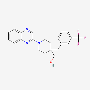 molecular formula C22H22F3N3O B5256351 {1-quinoxalin-2-yl-4-[3-(trifluoromethyl)benzyl]piperidin-4-yl}methanol 