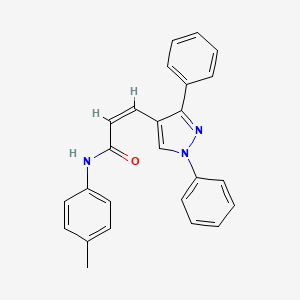 (Z)-3-(1,3-diphenylpyrazol-4-yl)-N-(4-methylphenyl)prop-2-enamide