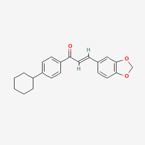 molecular formula C22H22O3 B5256403 (E)-3-(1,3-benzodioxol-5-yl)-1-(4-cyclohexylphenyl)prop-2-en-1-one 