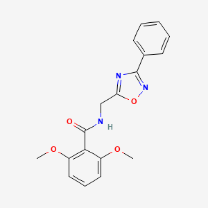 molecular formula C18H17N3O4 B5256405 2,6-dimethoxy-N-[(3-phenyl-1,2,4-oxadiazol-5-yl)methyl]benzamide 