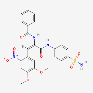 N-[(E)-1-(4,5-dimethoxy-2-nitrophenyl)-3-oxo-3-(4-sulfamoylanilino)prop-1-en-2-yl]benzamide