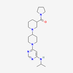 molecular formula C22H36N6O B5256437 N-isopropyl-6-[3-(pyrrolidin-1-ylcarbonyl)-1,4'-bipiperidin-1'-yl]pyrimidin-4-amine 