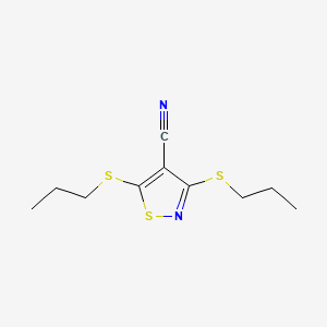 molecular formula C10H14N2S3 B5256450 3,5-bis(propylthio)-4-isothiazolecarbonitrile 