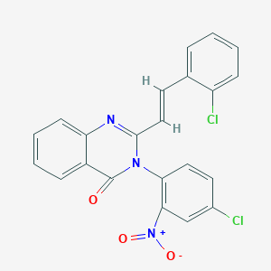 molecular formula C22H13Cl2N3O3 B5256476 3-(4-chloro-2-nitrophenyl)-2-[2-(2-chlorophenyl)vinyl]-4(3H)-quinazolinone 