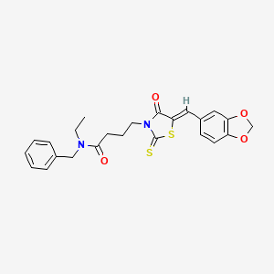 4-[5-(1,3-benzodioxol-5-ylmethylene)-4-oxo-2-thioxo-1,3-thiazolidin-3-yl]-N-benzyl-N-ethylbutanamide