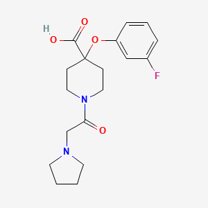 4-(3-fluorophenoxy)-1-(pyrrolidin-1-ylacetyl)piperidine-4-carboxylic acid