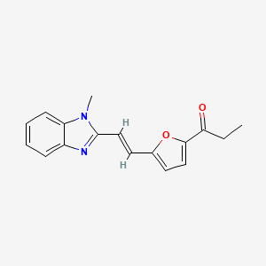 1-{5-[2-(1-methyl-1H-benzimidazol-2-yl)vinyl]-2-furyl}-1-propanone