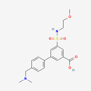 molecular formula C19H24N2O5S B5256587 4'-[(dimethylamino)methyl]-5-{[(2-methoxyethyl)amino]sulfonyl}biphenyl-3-carboxylic acid 