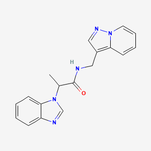 2-(1H-benzimidazol-1-yl)-N-(pyrazolo[1,5-a]pyridin-3-ylmethyl)propanamide