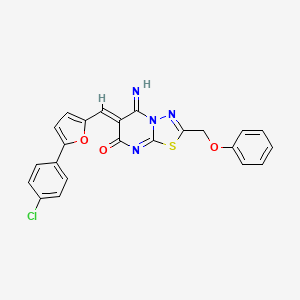 (6Z)-6-{[5-(4-chlorophenyl)furan-2-yl]methylidene}-5-imino-2-(phenoxymethyl)-5,6-dihydro-7H-[1,3,4]thiadiazolo[3,2-a]pyrimidin-7-one