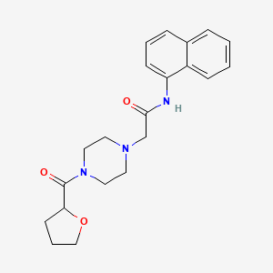 molecular formula C21H25N3O3 B5256688 N-1-naphthyl-2-[4-(tetrahydro-2-furanylcarbonyl)-1-piperazinyl]acetamide 