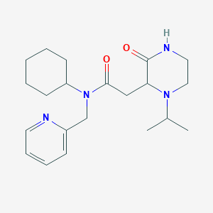 molecular formula C21H32N4O2 B5256708 N-cyclohexyl-2-(1-isopropyl-3-oxo-2-piperazinyl)-N-(2-pyridinylmethyl)acetamide 