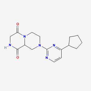 molecular formula C16H21N5O2 B5256720 8-(4-cyclopentylpyrimidin-2-yl)tetrahydro-2H-pyrazino[1,2-a]pyrazine-1,4(3H,6H)-dione 