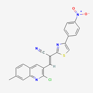 (E)-3-(2-chloro-7-methylquinolin-3-yl)-2-[4-(4-nitrophenyl)-1,3-thiazol-2-yl]prop-2-enenitrile