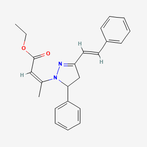 molecular formula C23H24N2O2 B5256758 ethyl (Z)-3-[3-phenyl-5-[(E)-2-phenylethenyl]-3,4-dihydropyrazol-2-yl]but-2-enoate 