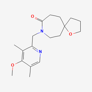 molecular formula C18H26N2O3 B5256759 8-[(4-methoxy-3,5-dimethyl-2-pyridinyl)methyl]-1-oxa-8-azaspiro[4.6]undecan-9-one 