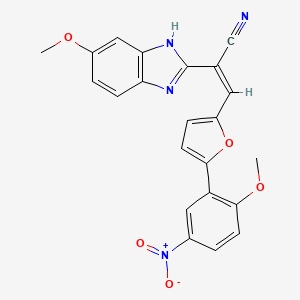 molecular formula C22H16N4O5 B5256799 (2Z)-2-(5-methoxy-1H-benzimidazol-2-yl)-3-[5-(2-methoxy-5-nitrophenyl)furan-2-yl]prop-2-enenitrile 