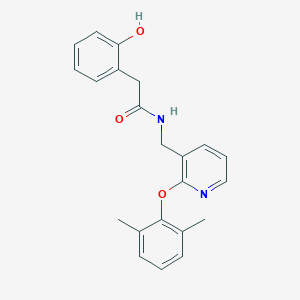 molecular formula C22H22N2O3 B5256809 N-{[2-(2,6-dimethylphenoxy)pyridin-3-yl]methyl}-2-(2-hydroxyphenyl)acetamide 