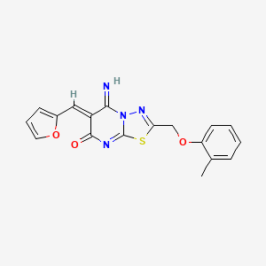 6-(2-furylmethylene)-5-imino-2-[(2-methylphenoxy)methyl]-5,6-dihydro-7H-[1,3,4]thiadiazolo[3,2-a]pyrimidin-7-one