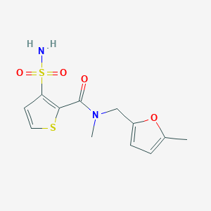 molecular formula C12H14N2O4S2 B5256890 3-(aminosulfonyl)-N-methyl-N-[(5-methyl-2-furyl)methyl]thiophene-2-carboxamide 