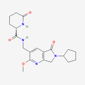 molecular formula C20H26N4O4 B5256913 (2S)-N-[(6-cyclopentyl-2-methoxy-5-oxo-6,7-dihydro-5H-pyrrolo[3,4-b]pyridin-3-yl)methyl]-6-oxopiperidine-2-carboxamide 