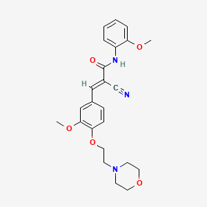 2-cyano-3-{3-methoxy-4-[2-(4-morpholinyl)ethoxy]phenyl}-N-(2-methoxyphenyl)acrylamide