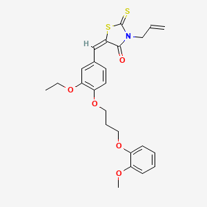 (5E)-5-[[3-ethoxy-4-[3-(2-methoxyphenoxy)propoxy]phenyl]methylidene]-3-prop-2-enyl-2-sulfanylidene-1,3-thiazolidin-4-one