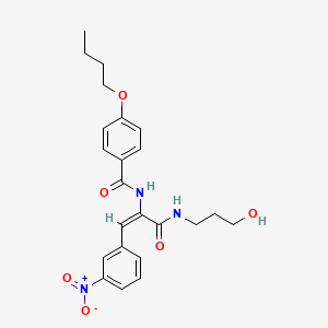 4-butoxy-N-[(E)-3-(3-hydroxypropylamino)-1-(3-nitrophenyl)-3-oxoprop-1-en-2-yl]benzamide